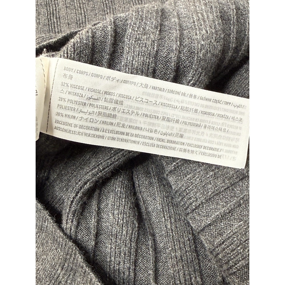 Abercrombie & Fitch‎ Mock Neck Sweater Dress Charcoal Gray Size XL Ribbed Y2K - Picture 6 of 8